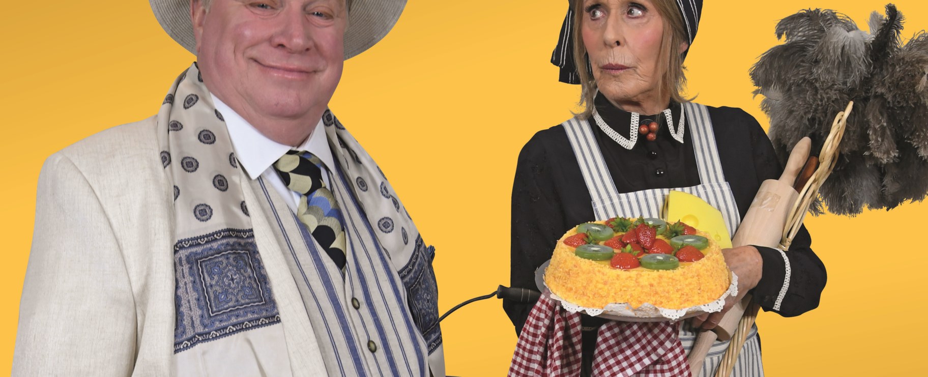 Bild på Claes Malmberg och Eva Rydberg från pjäsen Hjälten från Öresund