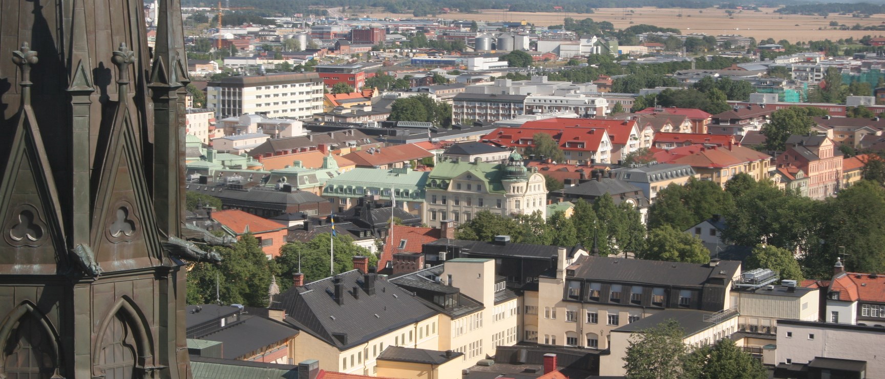 Utsikt över Uppsala från Domkyrkans torn