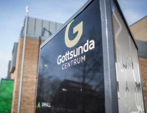 Informationsskylt över Gottsunda Centrum