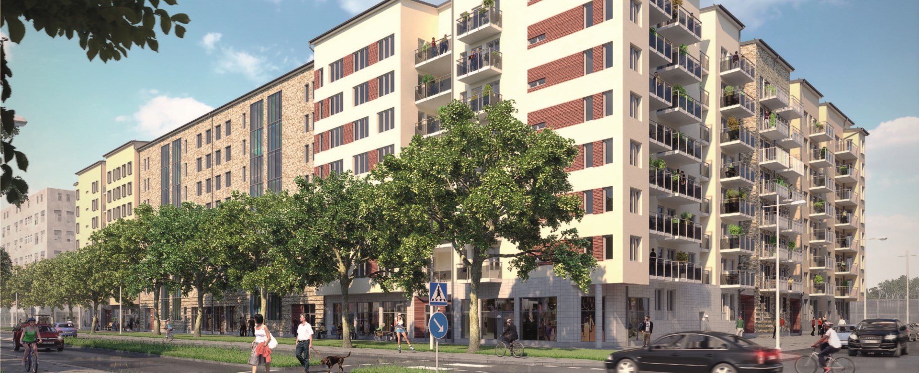 Huskvarter i Uppsala med vita hus