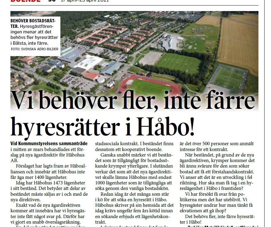 Skärmdump av insändare i MittiBålsta