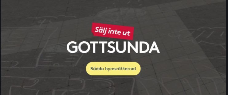 Reklambanner för kampanjen Sälj inte ut Gottsunda