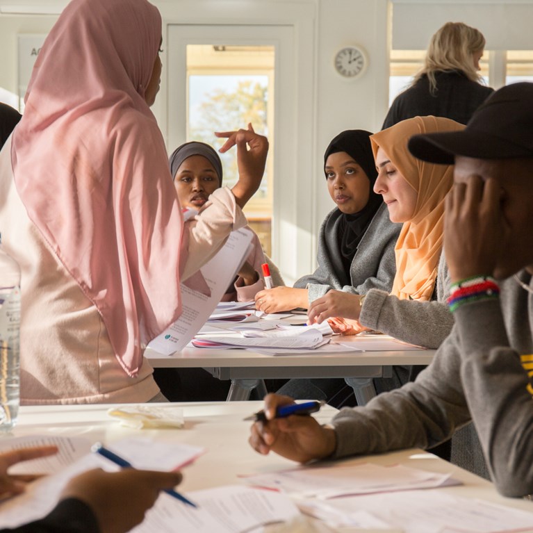 Grupparbete under de två intensiva dagarna i hur man kan motverka våld