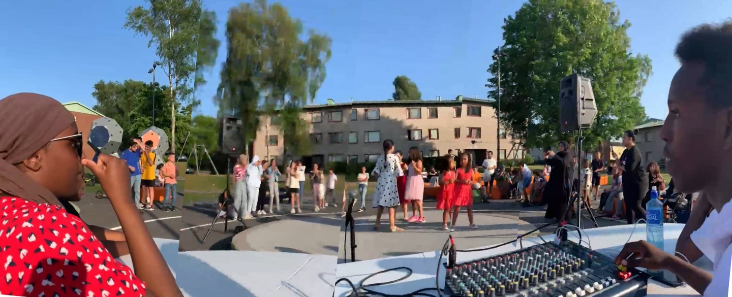 Gården på Hedbo fylls av alla barnen på området.