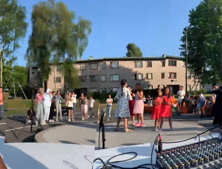 Gården på Hedbo fylls av alla barnen på området.