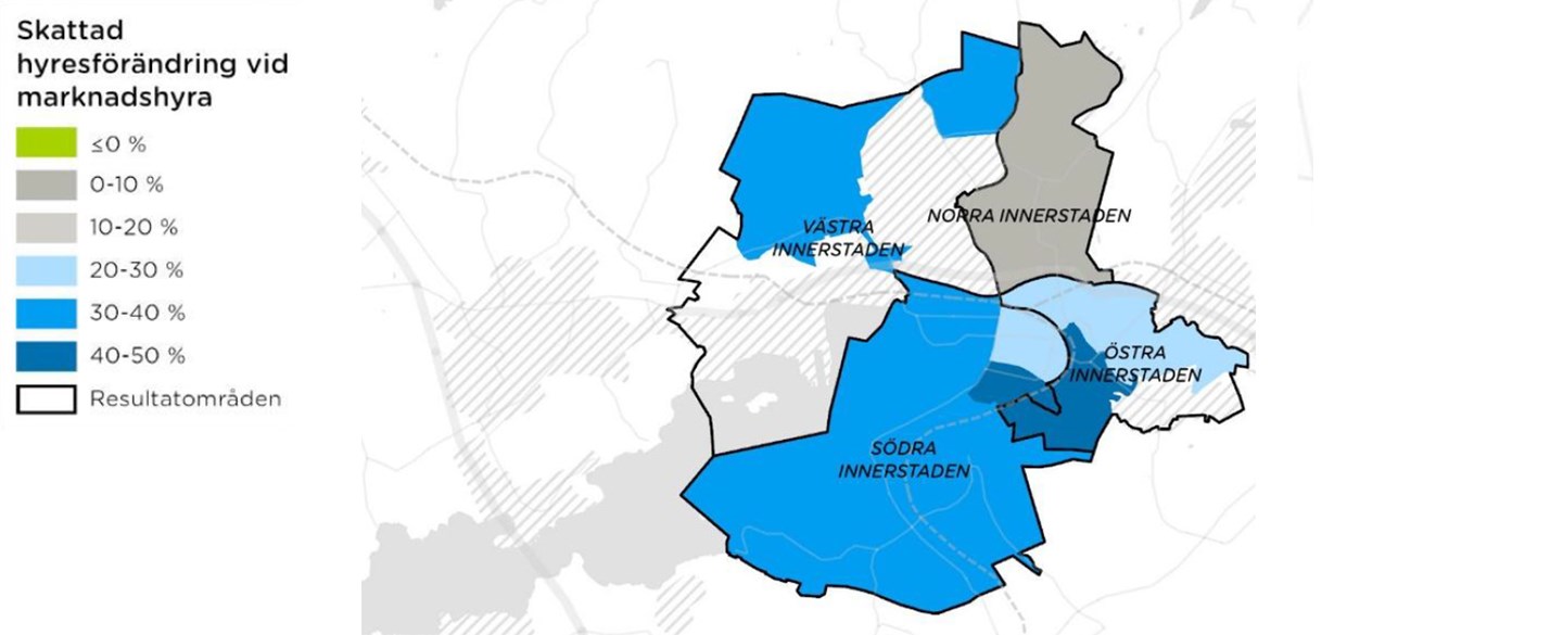 Karta över hur marknadshyran slår i Uddevalla