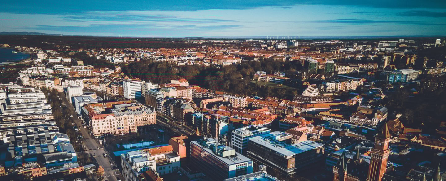 Helsingborg sett från ovan.