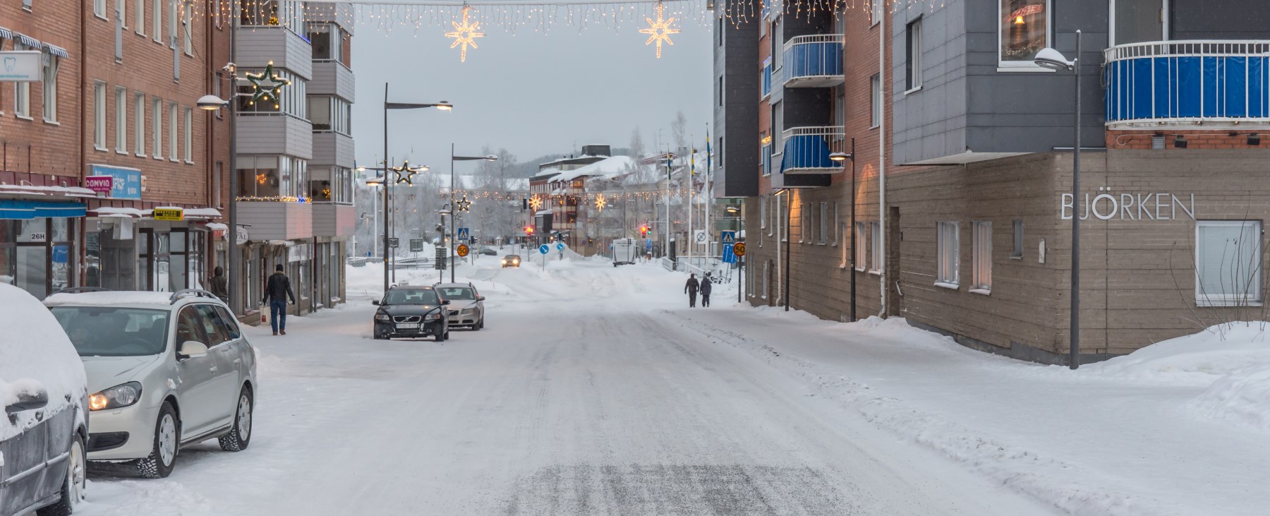 Bild på en gata i centrala Boden