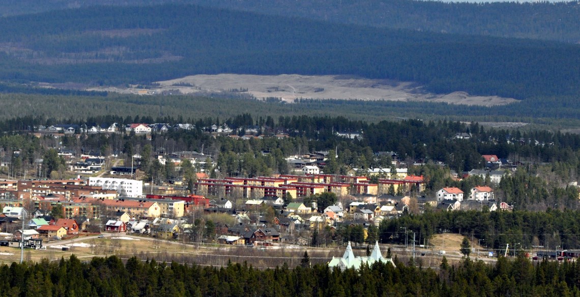 Vybild över Gällivare.