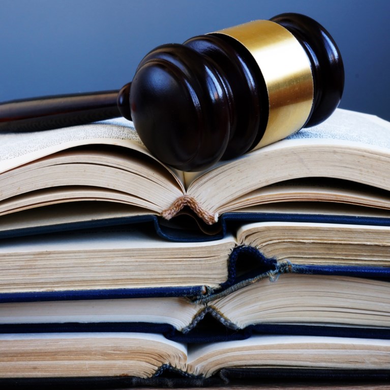 Ordförandeklubba som ligger på ett flertal uppslagna lagböcker