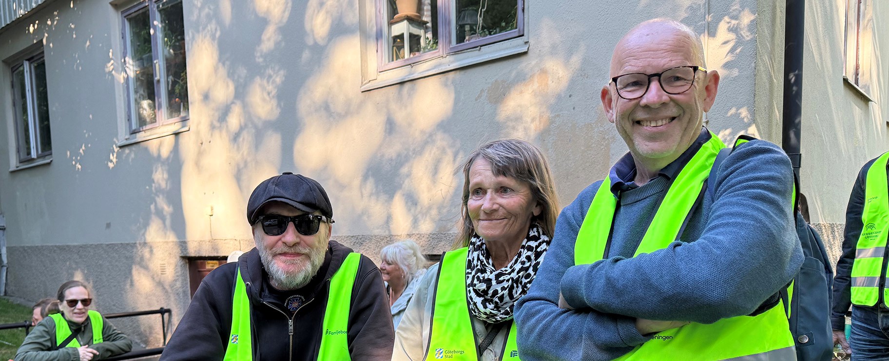 Roger Hultgren, Barbro Svensson och Lars Skante är engagerade i lokala hyresgästföreningen Linnean och var med på premiären för kvällsvandring i Majorna.