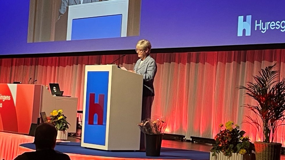 Foto på Marie Linder från förbundsstämman 2025