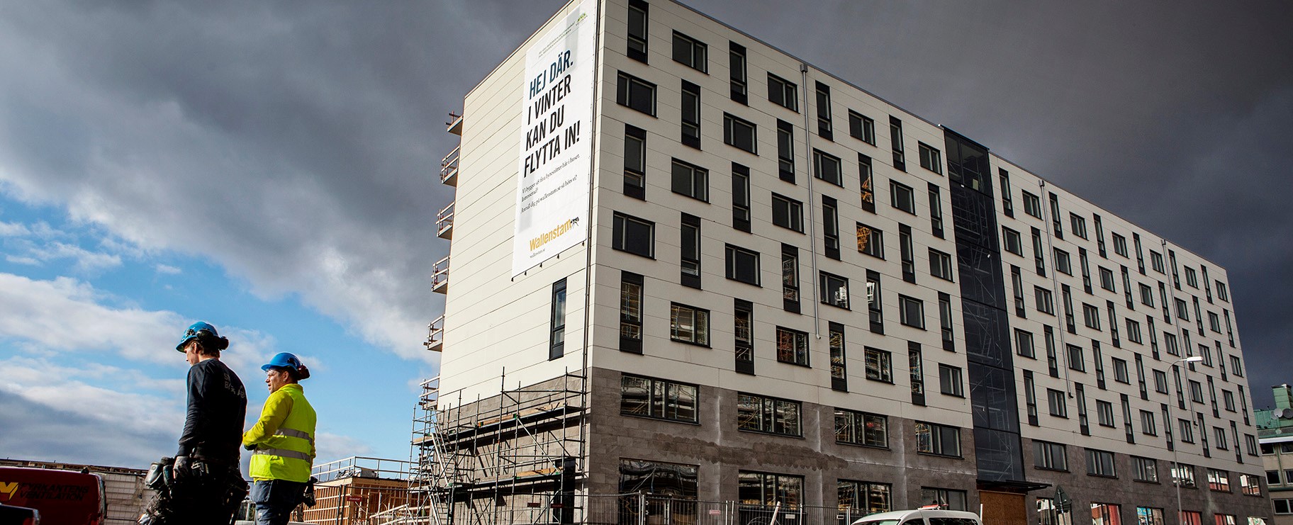 Foto på ett hus som håller på att byggas.