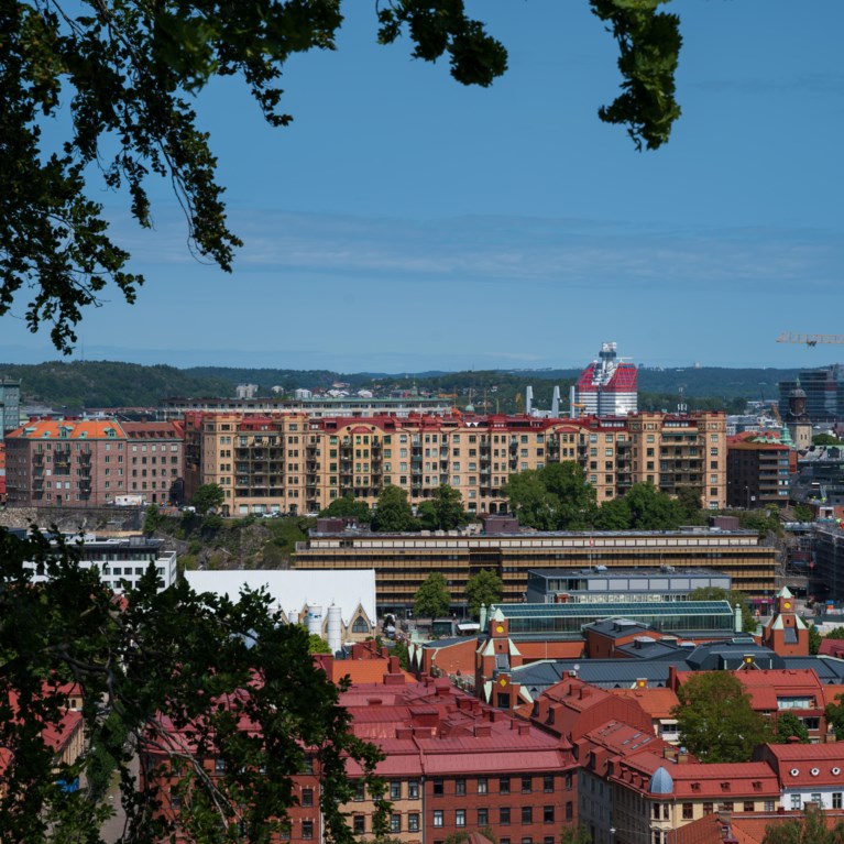 Översiktfoto där man ser delar av Kungshöjd och Haga i Göteborg.