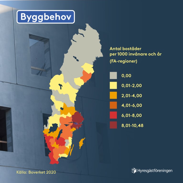byggbehov bostäder FA regioner Sverige karta