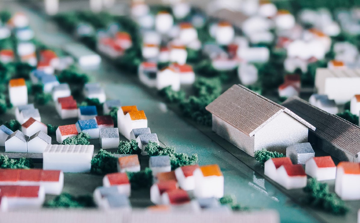 modell av hus, arkitektmodell