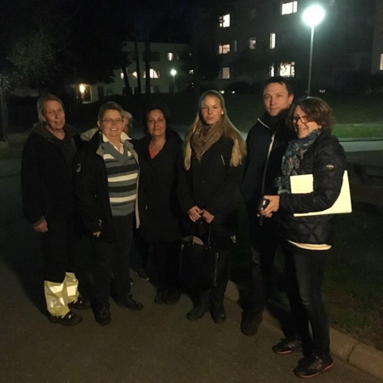 Deltagare i trygghetsvandringen